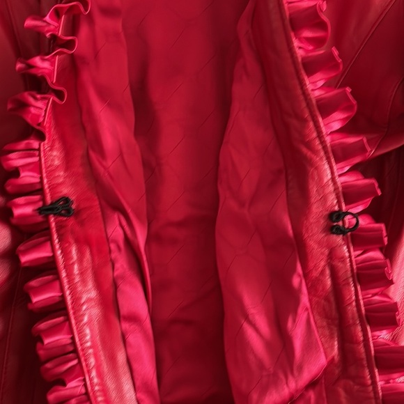 St. John Collection by Marie Gray Leather and Silk Blazer Jacket - Picture 11 of 16